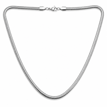 Men's Silver Stainless Steel Snake Chain Necklace