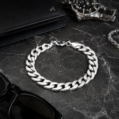 Silver Cuban Link Bracelet – Stainless Steel Chain Bracelet