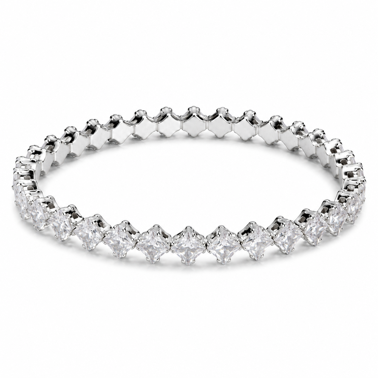 Silver Crystal Tennis Bracelet