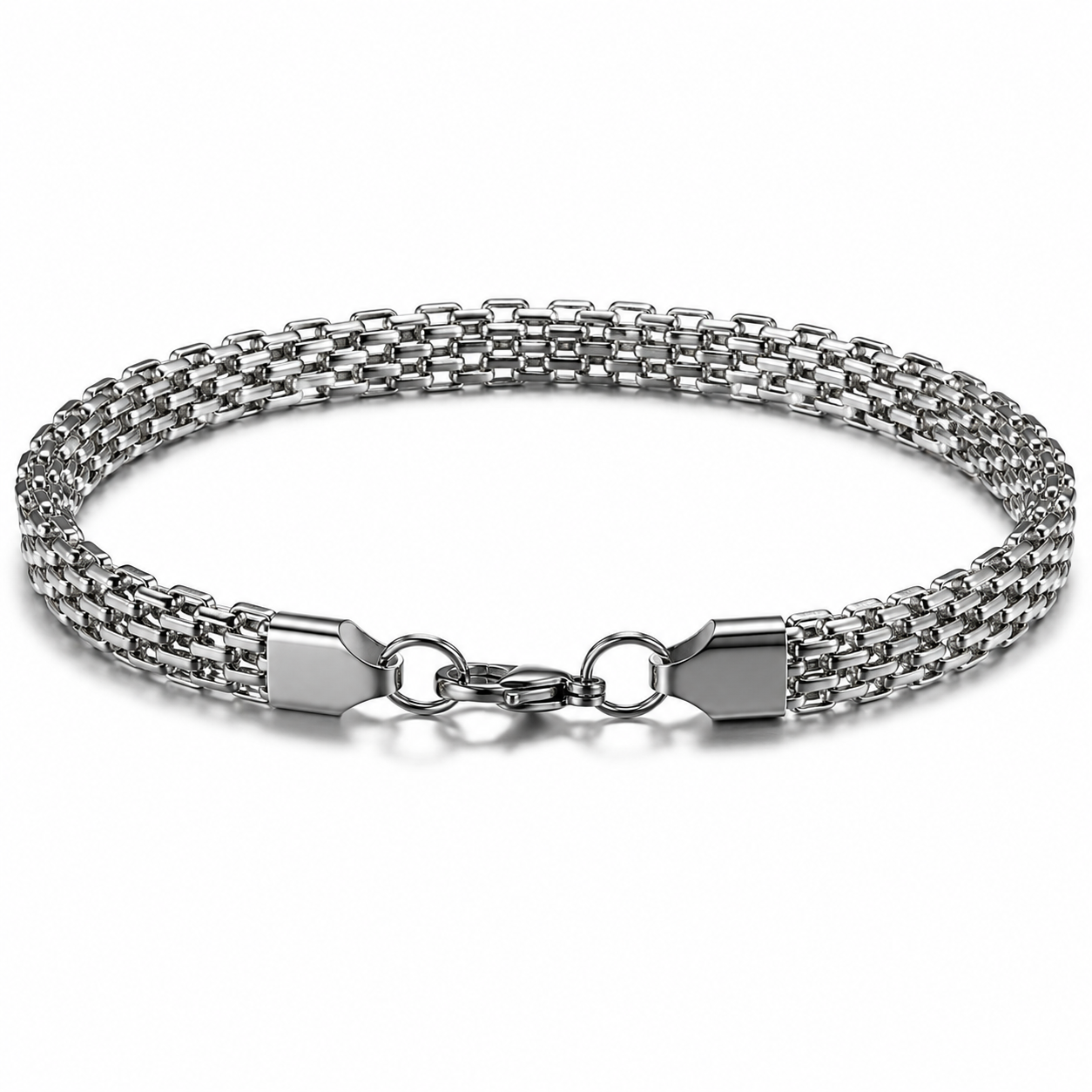 Men's Stainless Steel Chain Necklace & Bracelet Set – Silver Matching Jewelry Set
