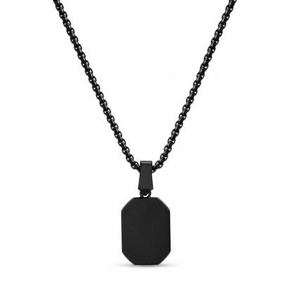 Black Pendant Necklace for Men