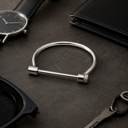 Men’s Stainless Steel Screw Cuff Bracelet