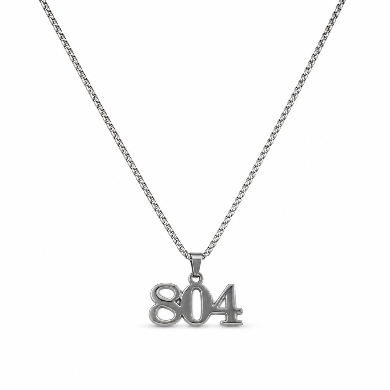 804 Silver Stainless Steel Pendant Necklace