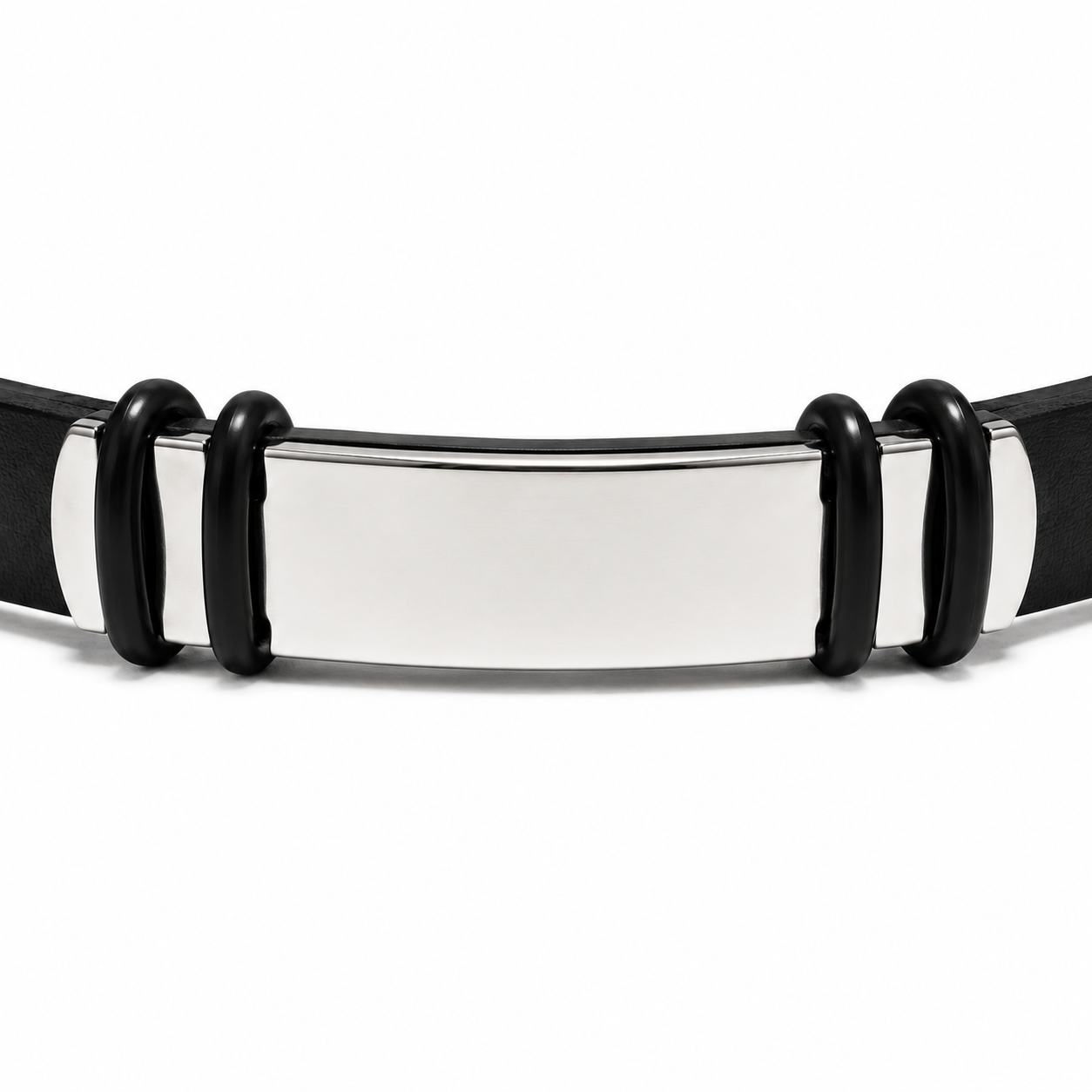 Minimalist Black Leather Wrist Band with Magnetic Clasp