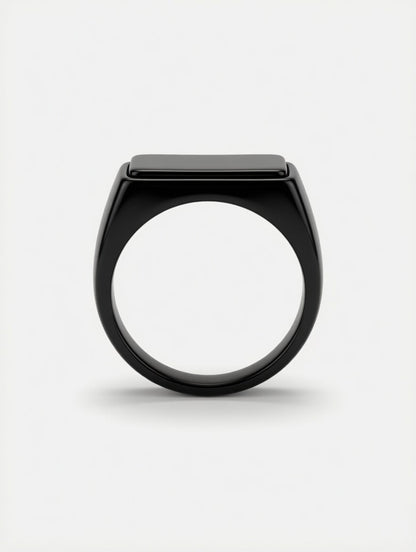 Midnight Black Signet Ring