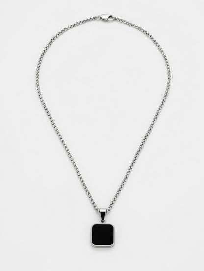 Black Square Locket Chain